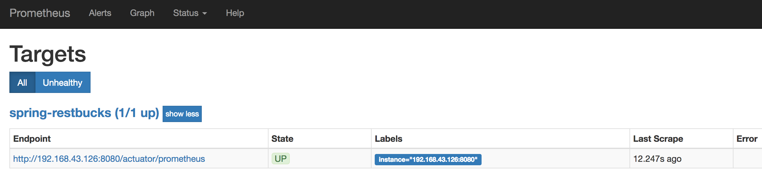 Prometheus Targets Page